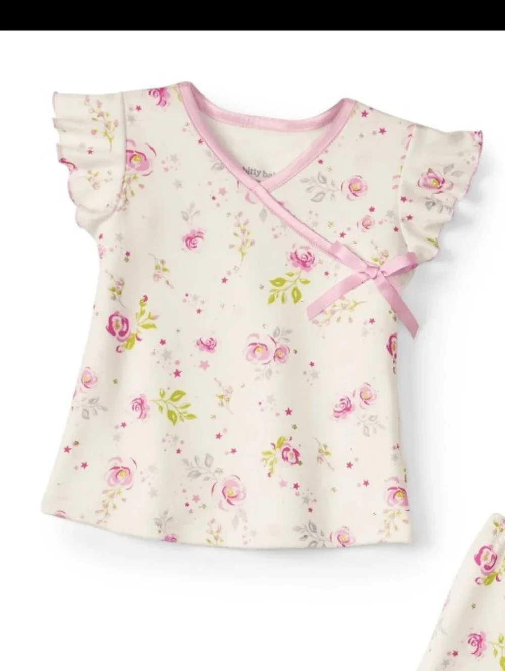 American Girl Bitty Baby Beautiful Blooms Pajama  Top Size 2T